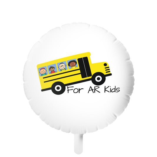 School Bus Balloon, AR Kids Balloon, Cute Children's Bus Balloon, Mylar Helium Balloon