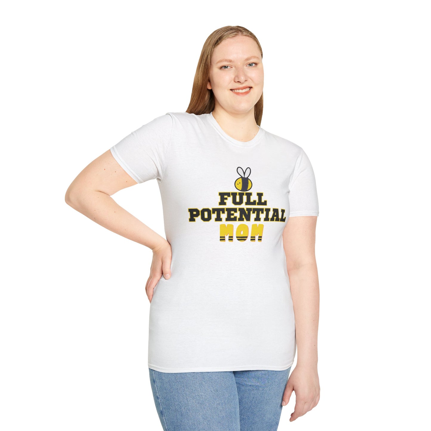 Full Potential Mom Bee v2 Unisex Softstyle T-Shirt