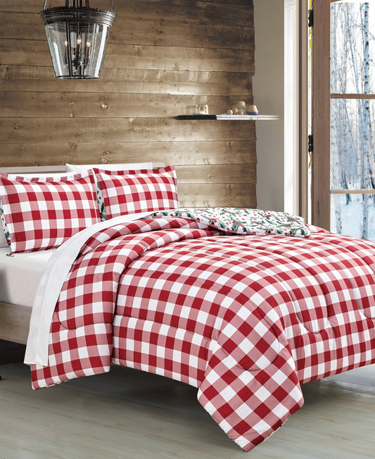 Sunham Holiday Gingham 3-Pc Comforter Sets, Created For Macy's Bedding
