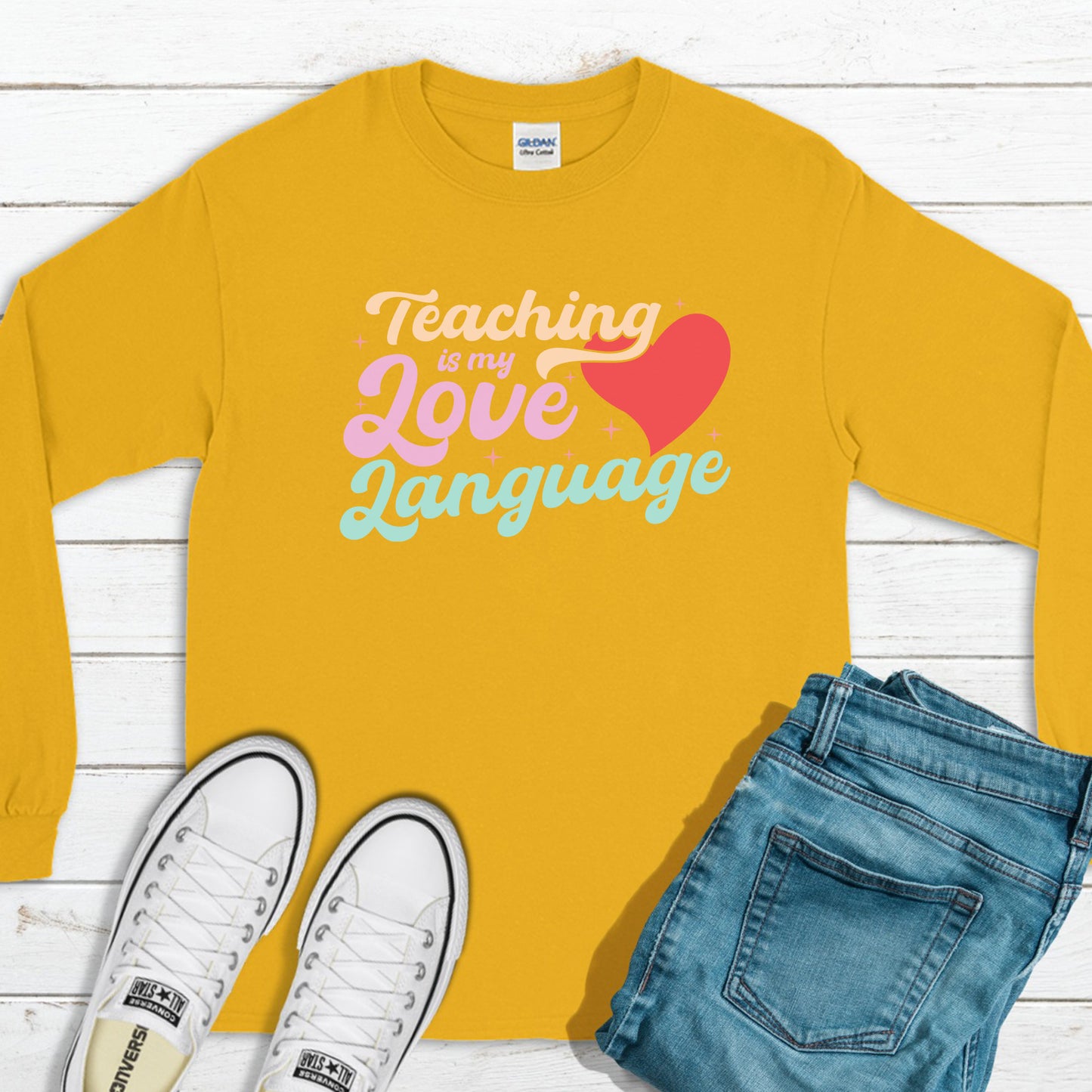 Teaching Is My Love Lanugage Crewneck Sweatshirt