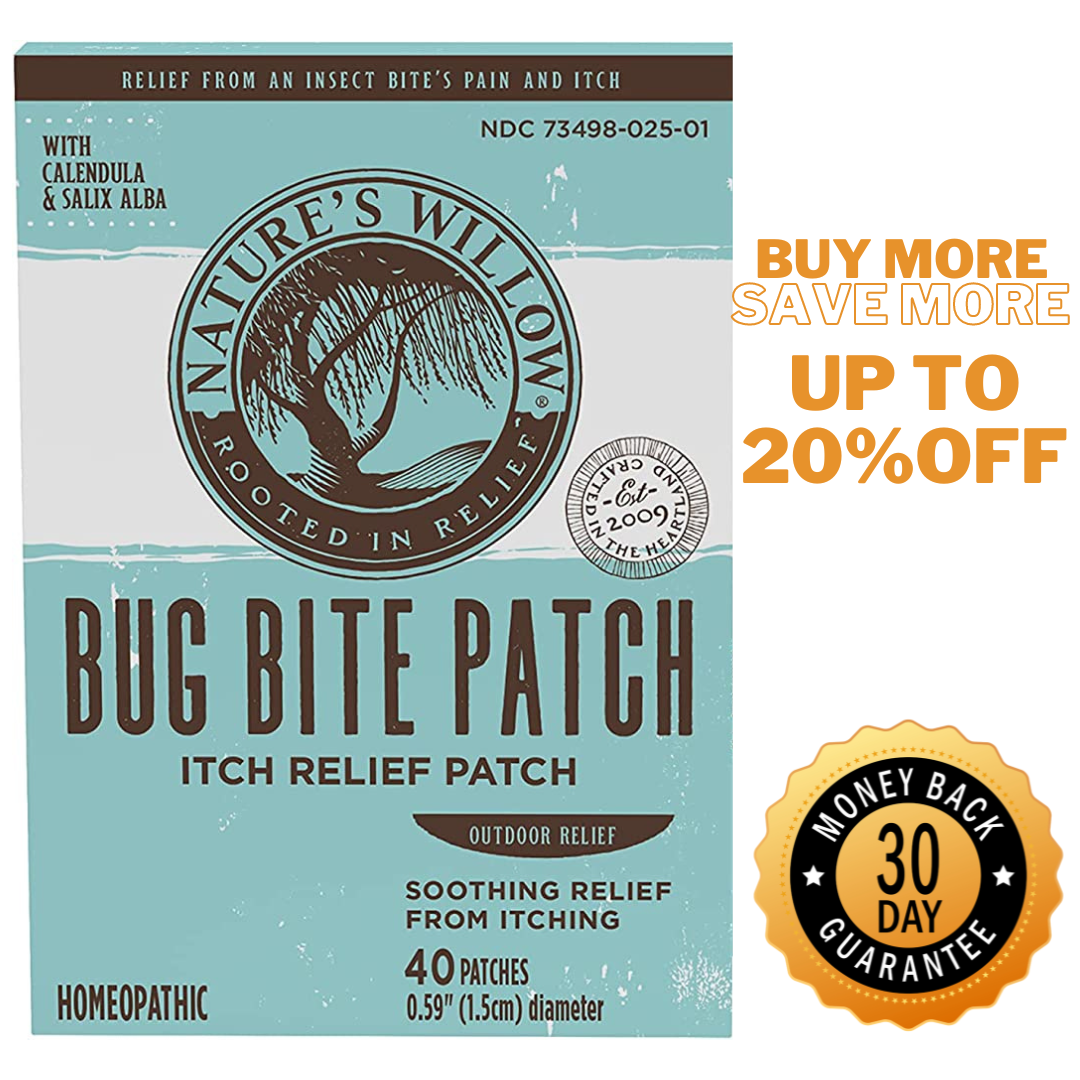 Nature's Willow Natural Bug Insect Bite Pain Itch Relief Patch Fast Acting 40 CT