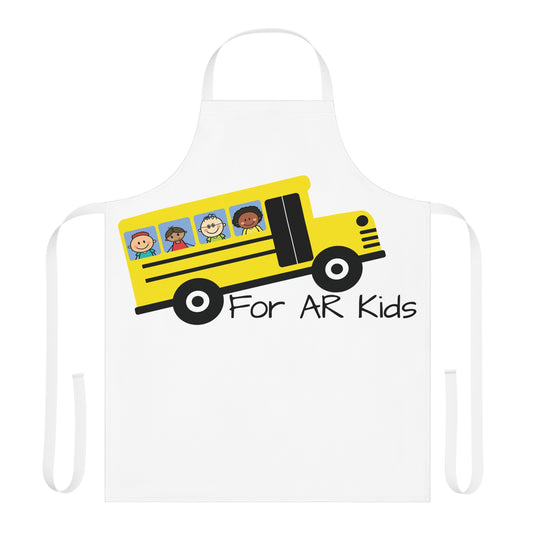 School Bus Apron, 5-Color Straps (AOP), AR Kids Apron, Kitchen Apron