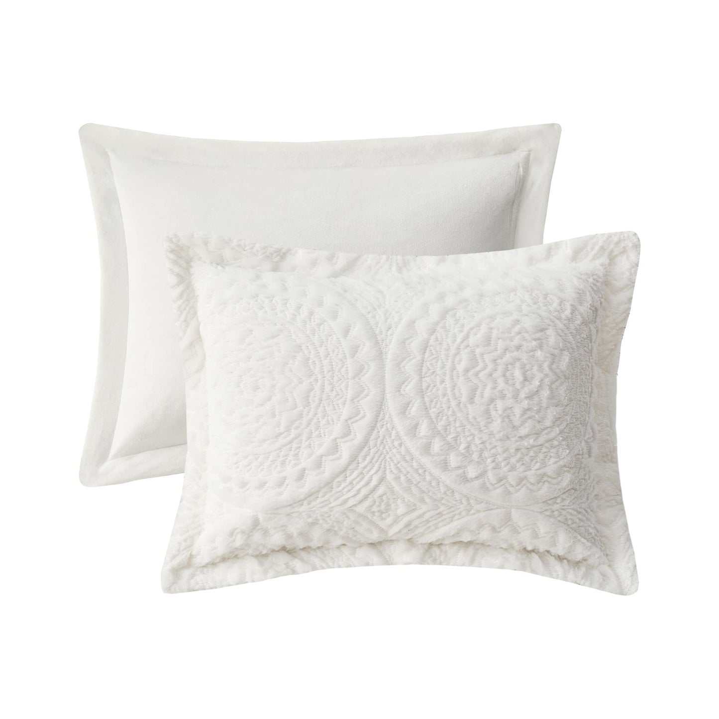 Home Essence Alivia Medallion Ultra Plush Comforter Mini Set, Twin, Ivory