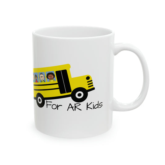 School Bus Ceramic Mug, AR Kids Mugs, Cute Children's Bus Coffee Mug