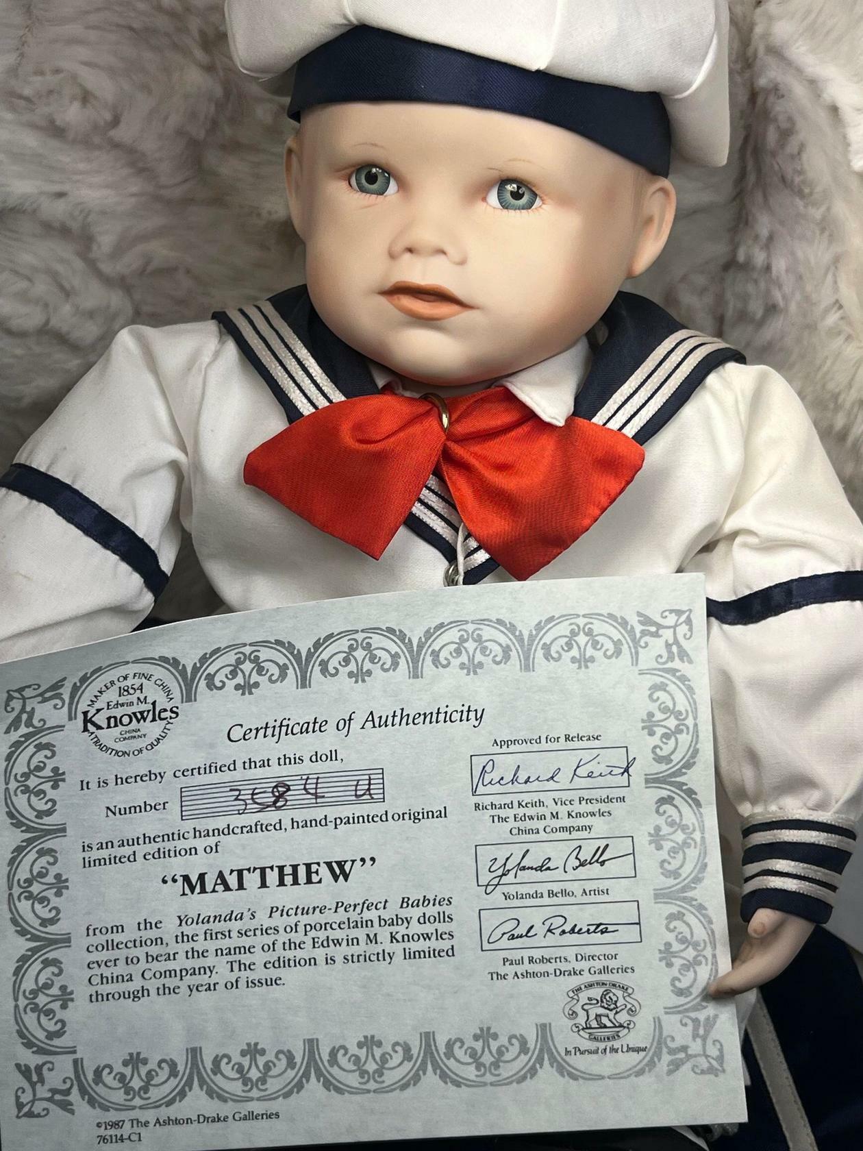 1980 S Ashton-Drake Galleries Matthew Doll 12 Yolanda S Picture Perfect Babies