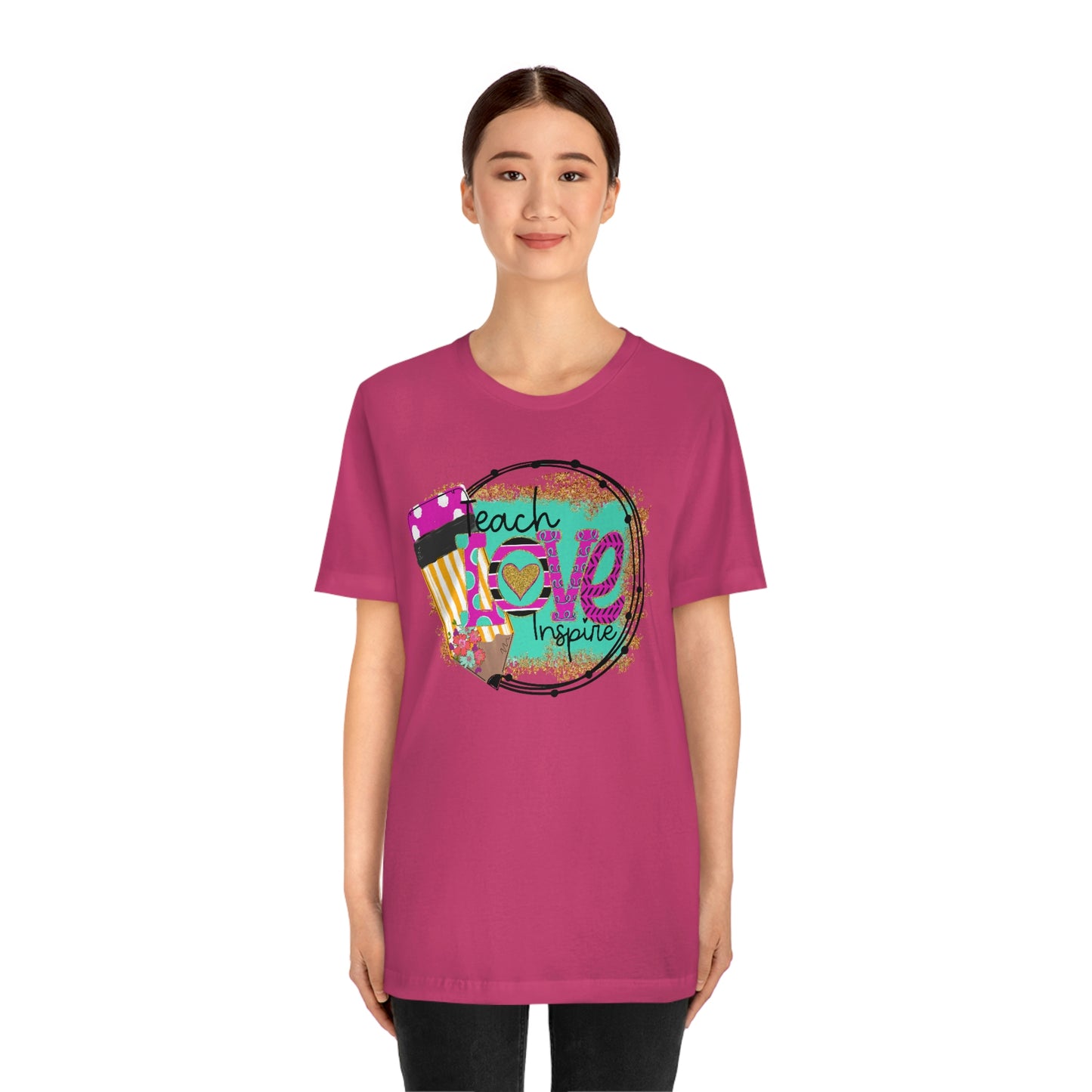 Teach Love Inspire Teacher Shirt Bella Canvas