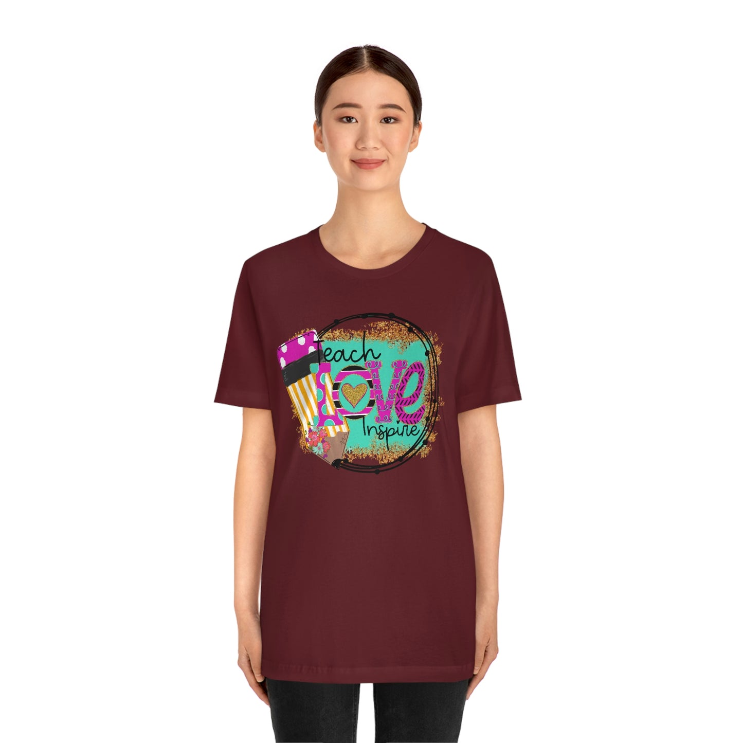 Teach Love Inspire Teacher Shirt Bella Canvas