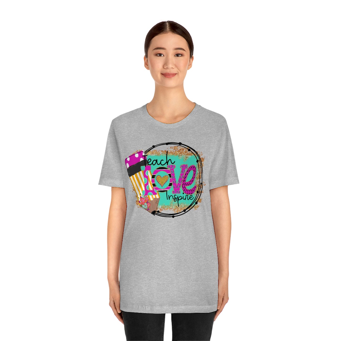 Teach Love Inspire Teacher Shirt Bella Canvas