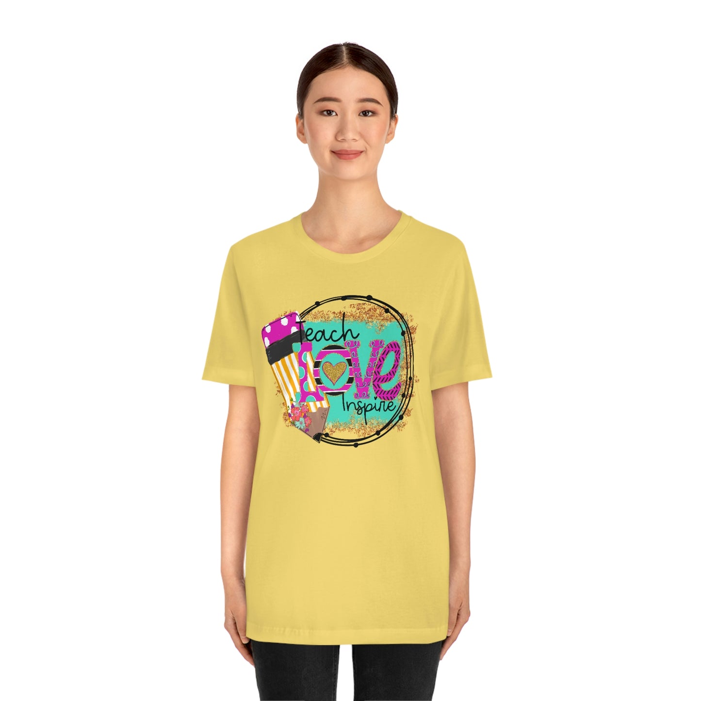 Teach Love Inspire Teacher Shirt Bella Canvas