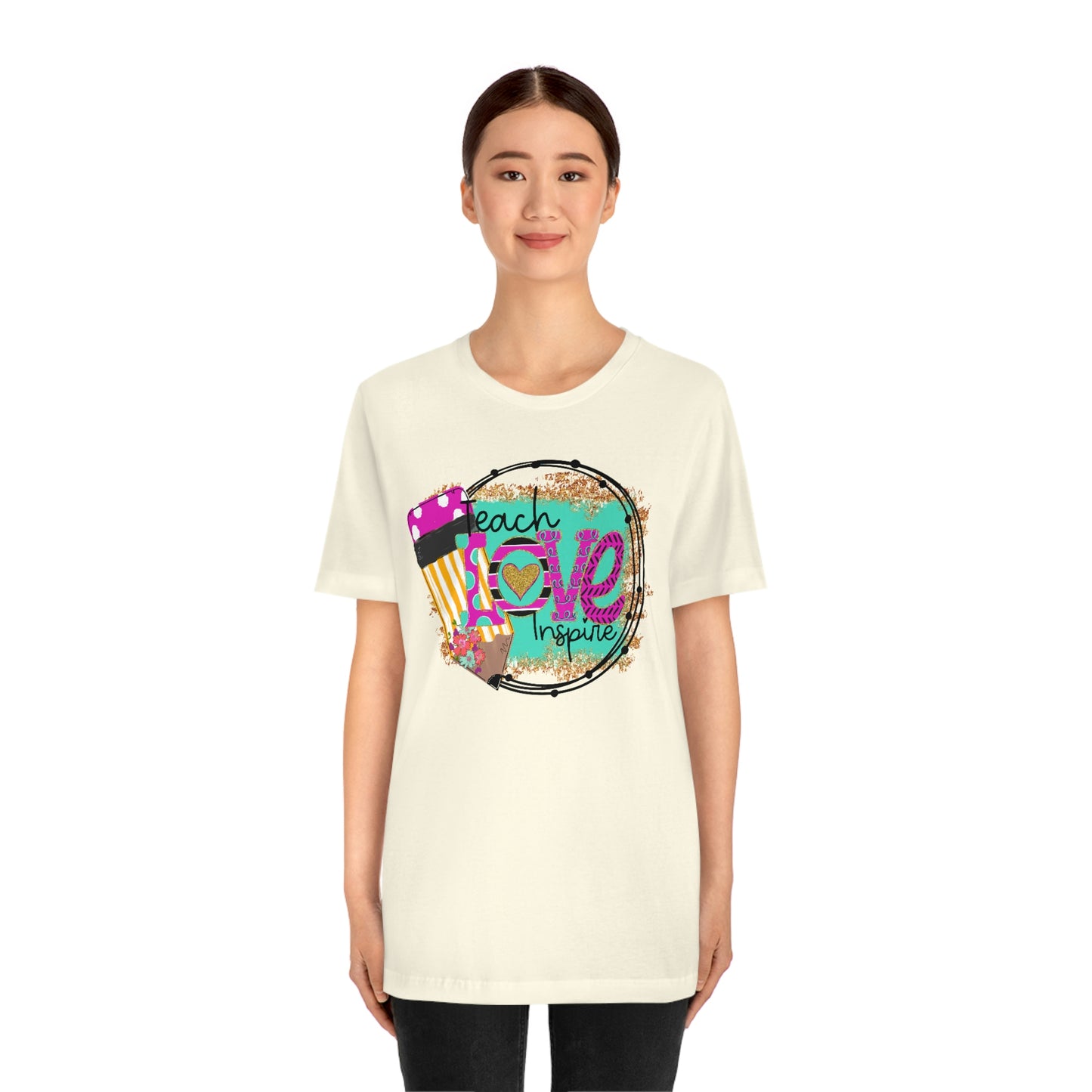 Teach Love Inspire Teacher Shirt Bella Canvas