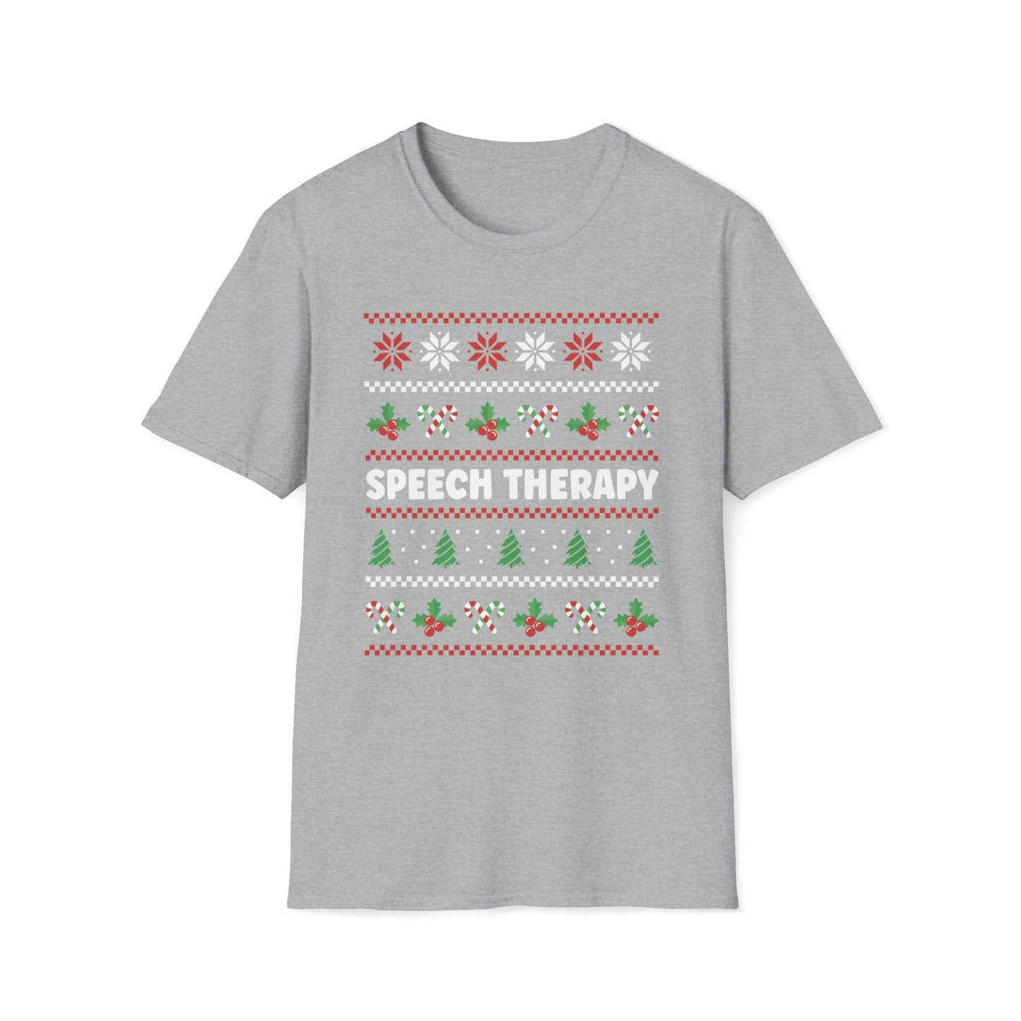 Speech Therapy SLP Christmas Shirt Speech Pathologist Therapist Gift Graphic Tee