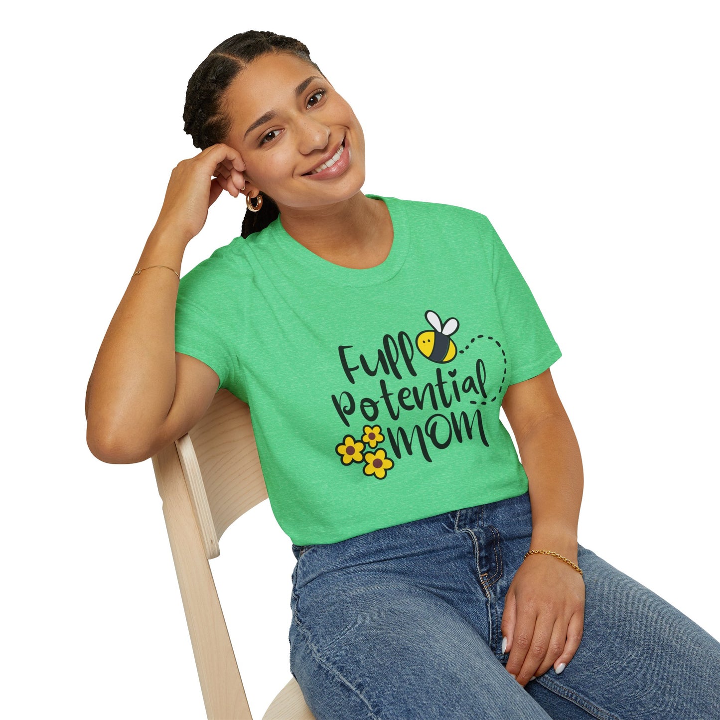 Full Potential Mom Bee Unisex Softstyle T-Shirt