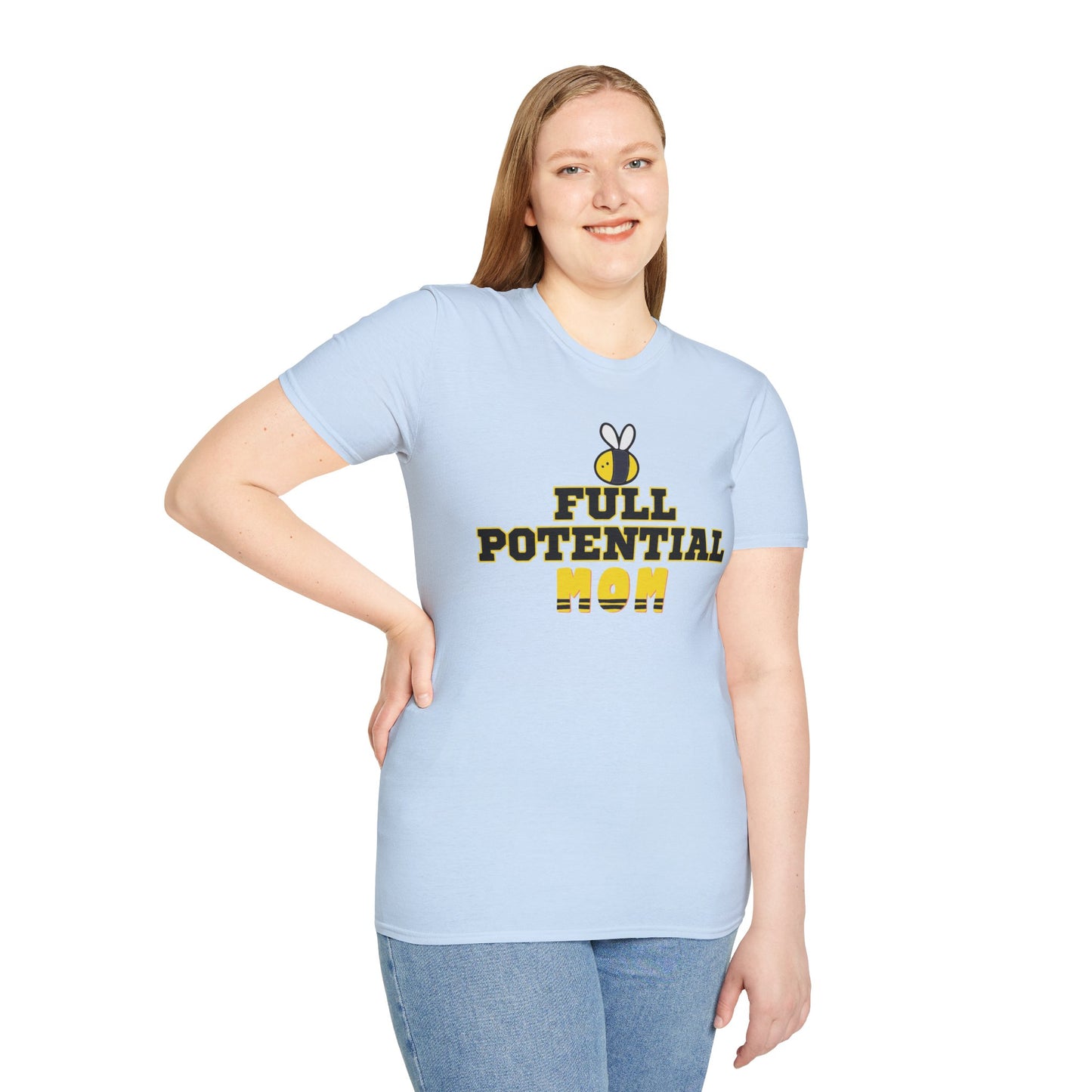 Full Potential Mom Bee v2 Unisex Softstyle T-Shirt