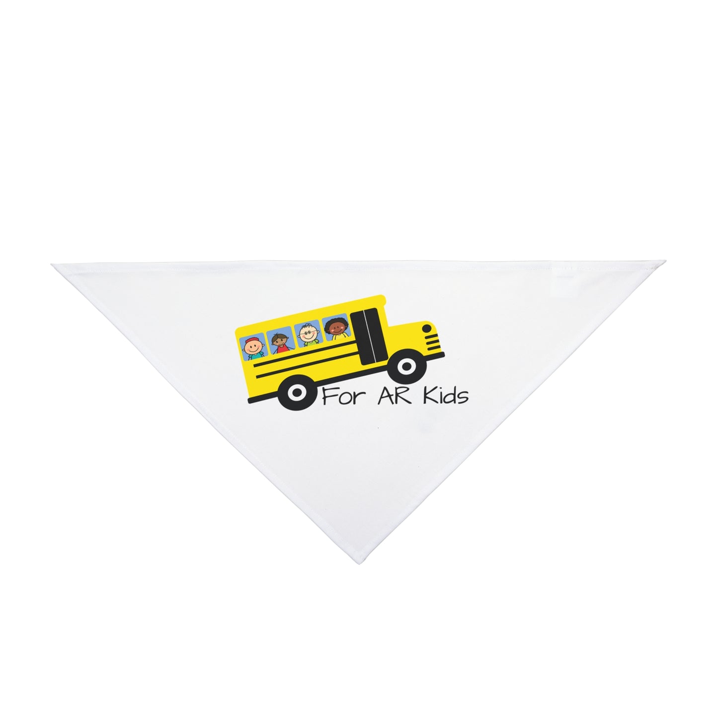 School Bus Pet Bandana, AR Kids Pet Bandana, Cute Children's Bus Pet Bandana