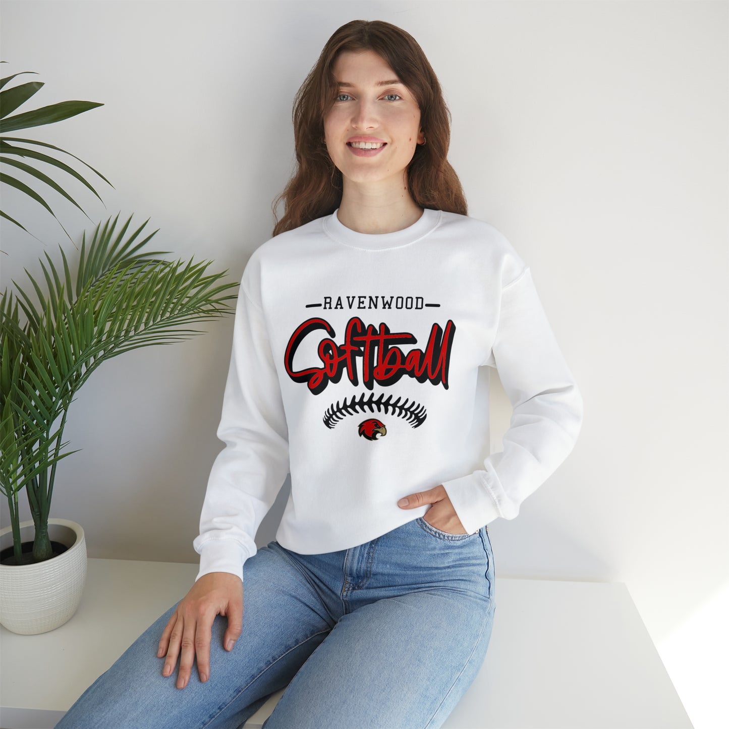 Ravenwood Softball Stitch Crewneck Sweatshirt