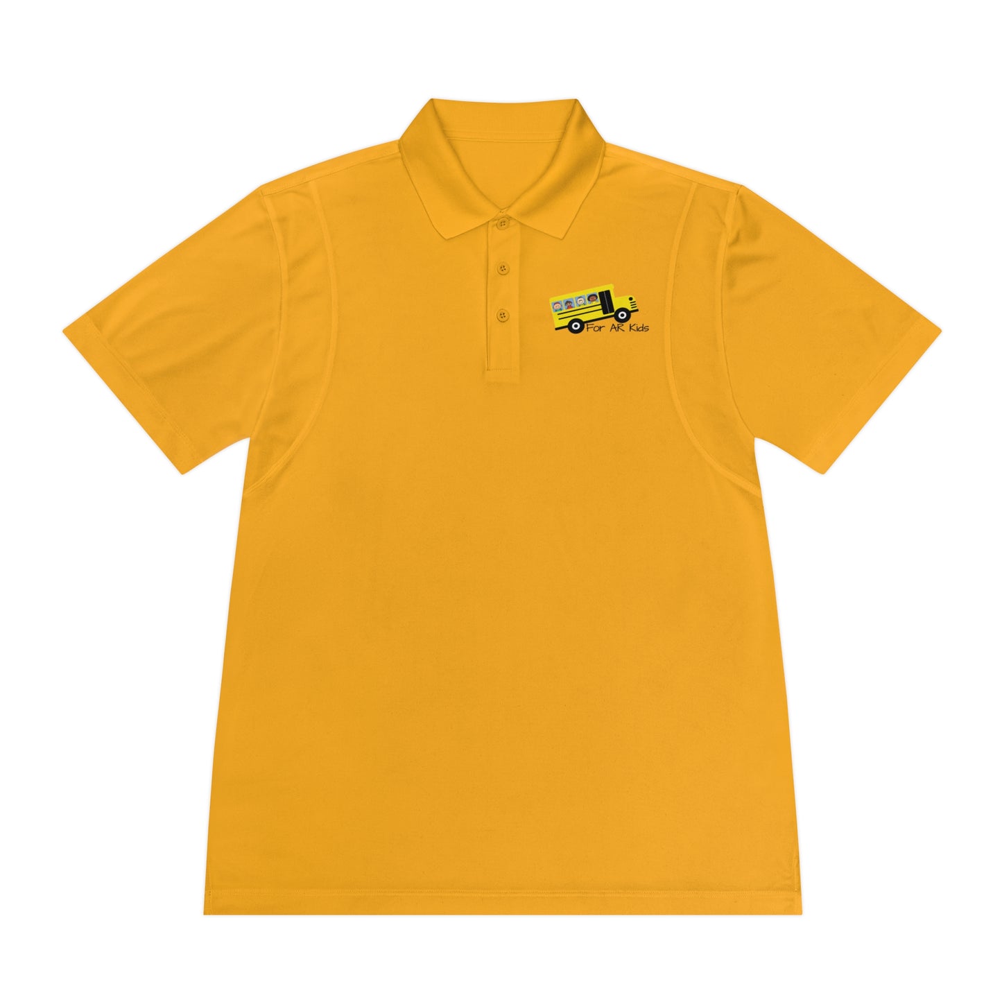 School Bus Men's Sport Polo Shirt, AR Kids Polo Shirt, Cute Children's Bus Polo Shirt