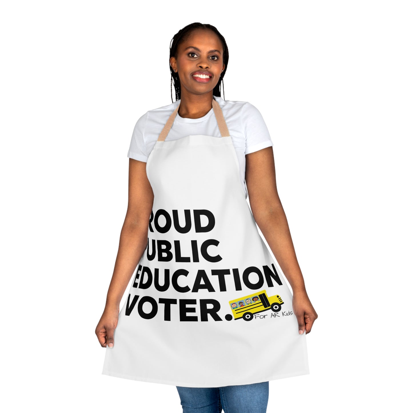 Proud Public Education Voter Apron, 5-Color Straps (AOP), AR Kids Apron, Kitchen Apron