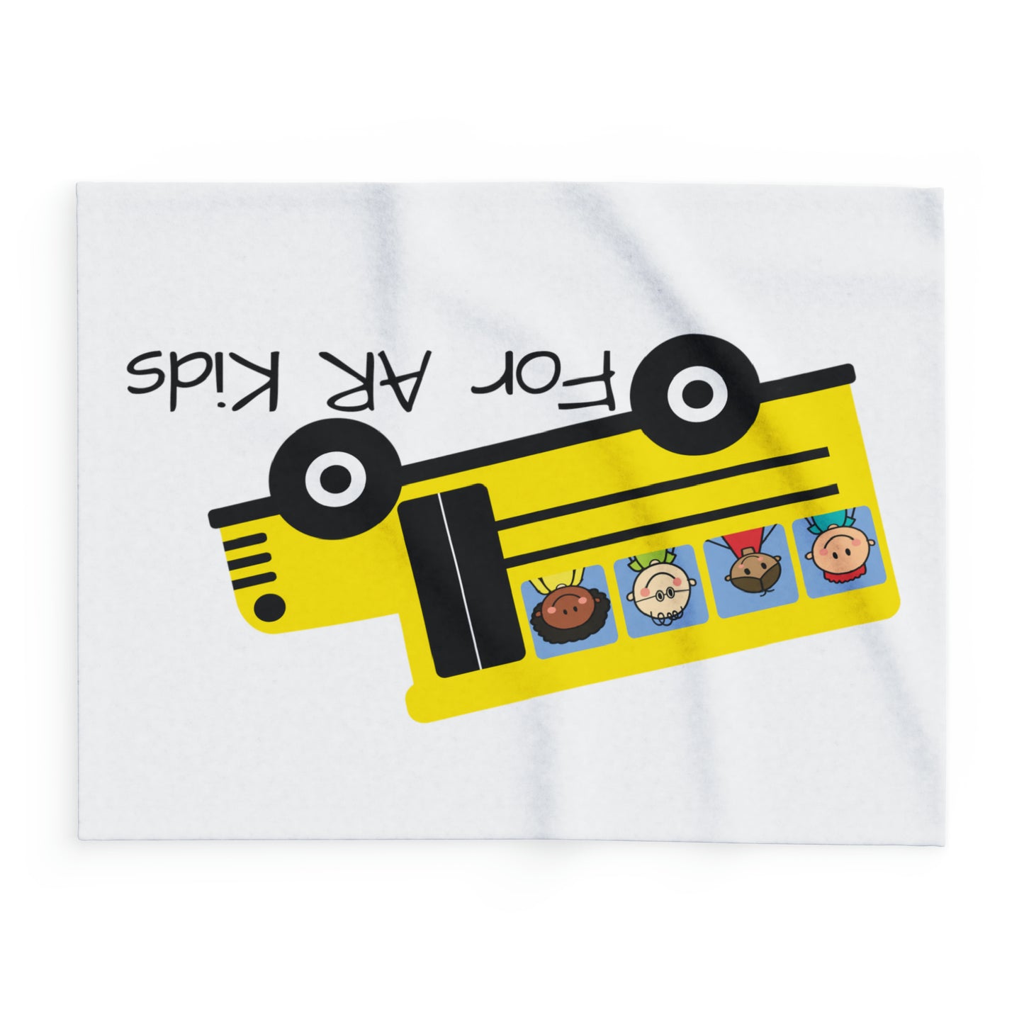 School Bus Arctic Fleece Blanket, AR Kids Blanket, Cute Children's Bus Blanket, Great Gift Blanket