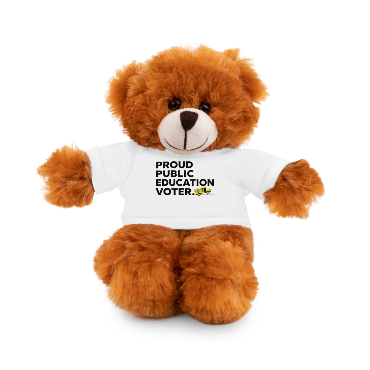 Proud Public Education Voter Stuffed Shirt, Stuffed Animals with Tee, AR Kids Stuffed Shirt