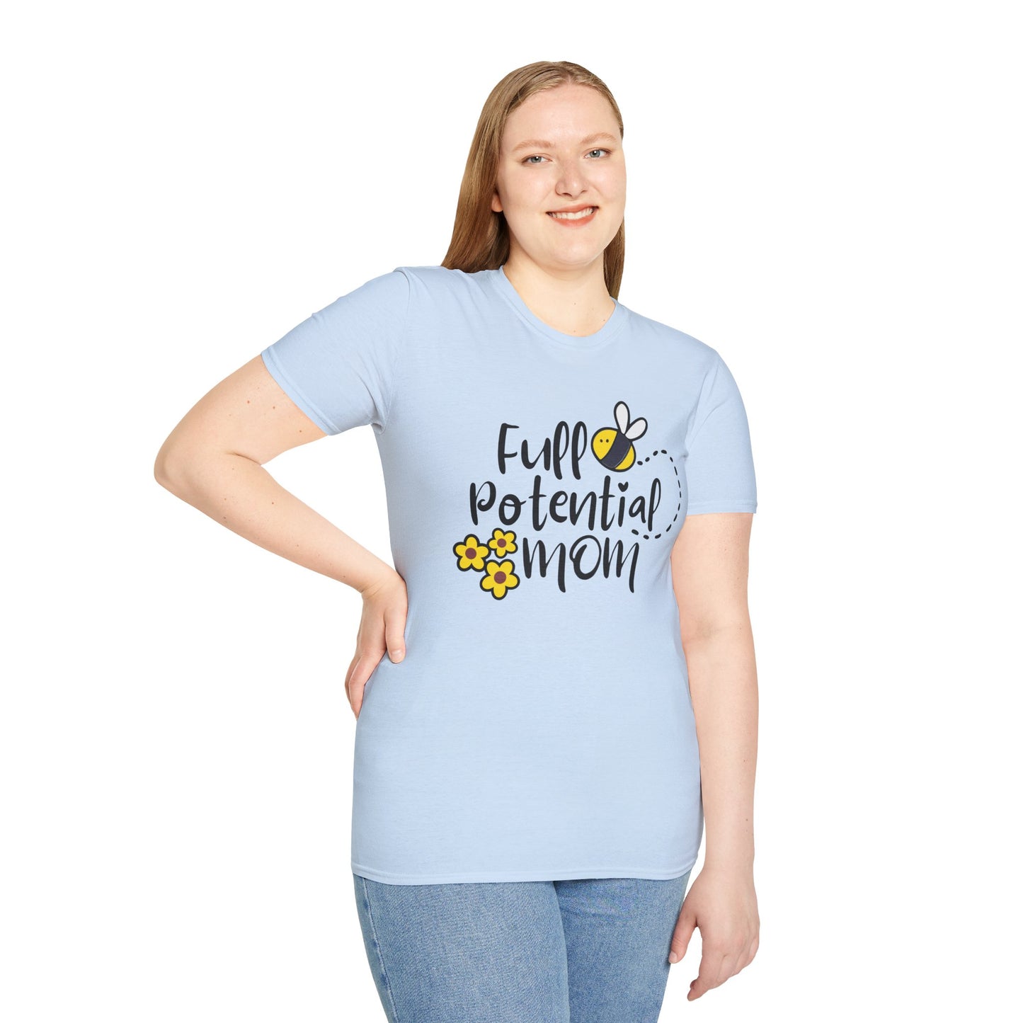 Full Potential Mom Bee Unisex Softstyle T-Shirt