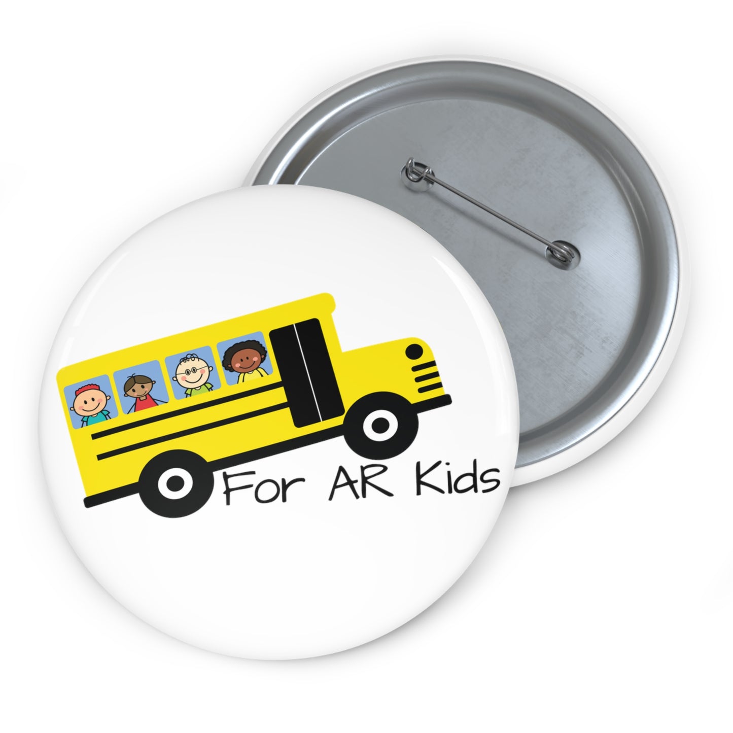 School Bus Pin Buttons, AR Kids Pin Buttons