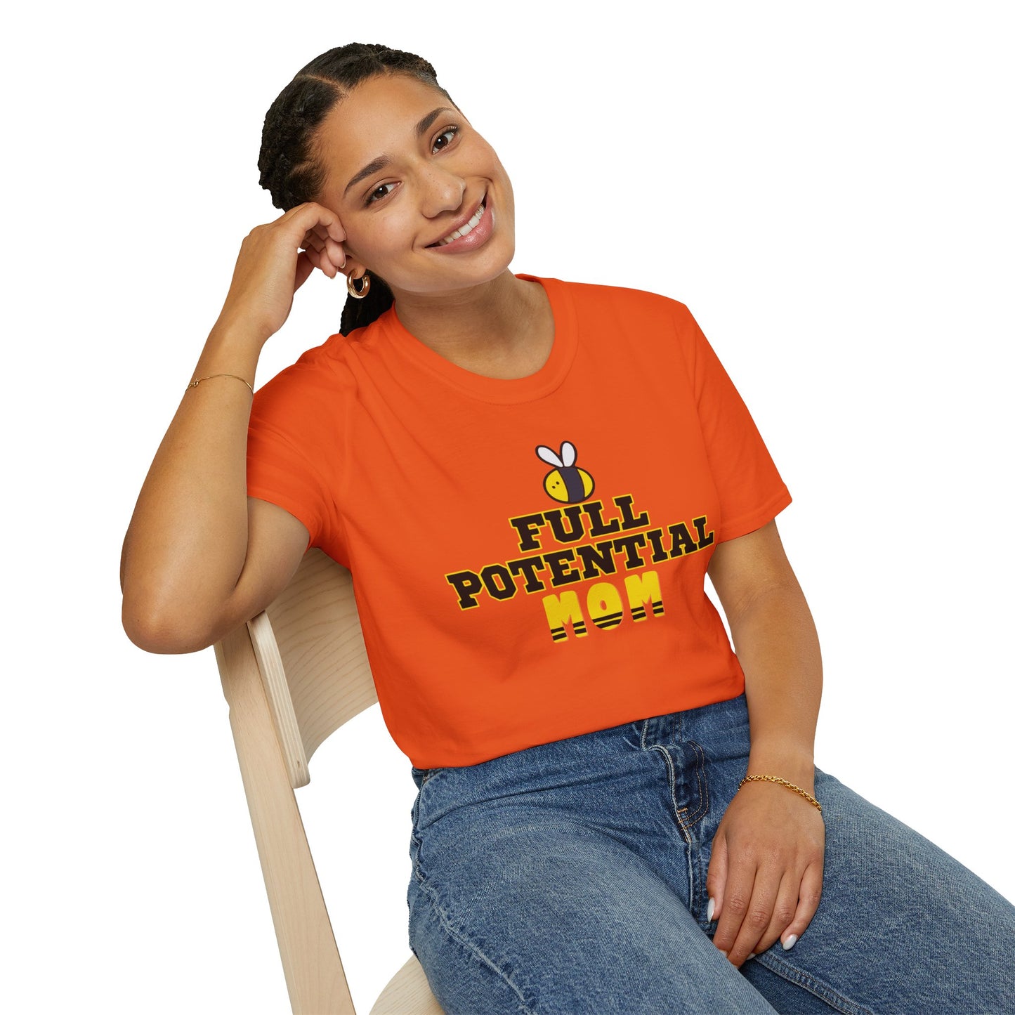 Full Potential Mom Bee v2 Unisex Softstyle T-Shirt