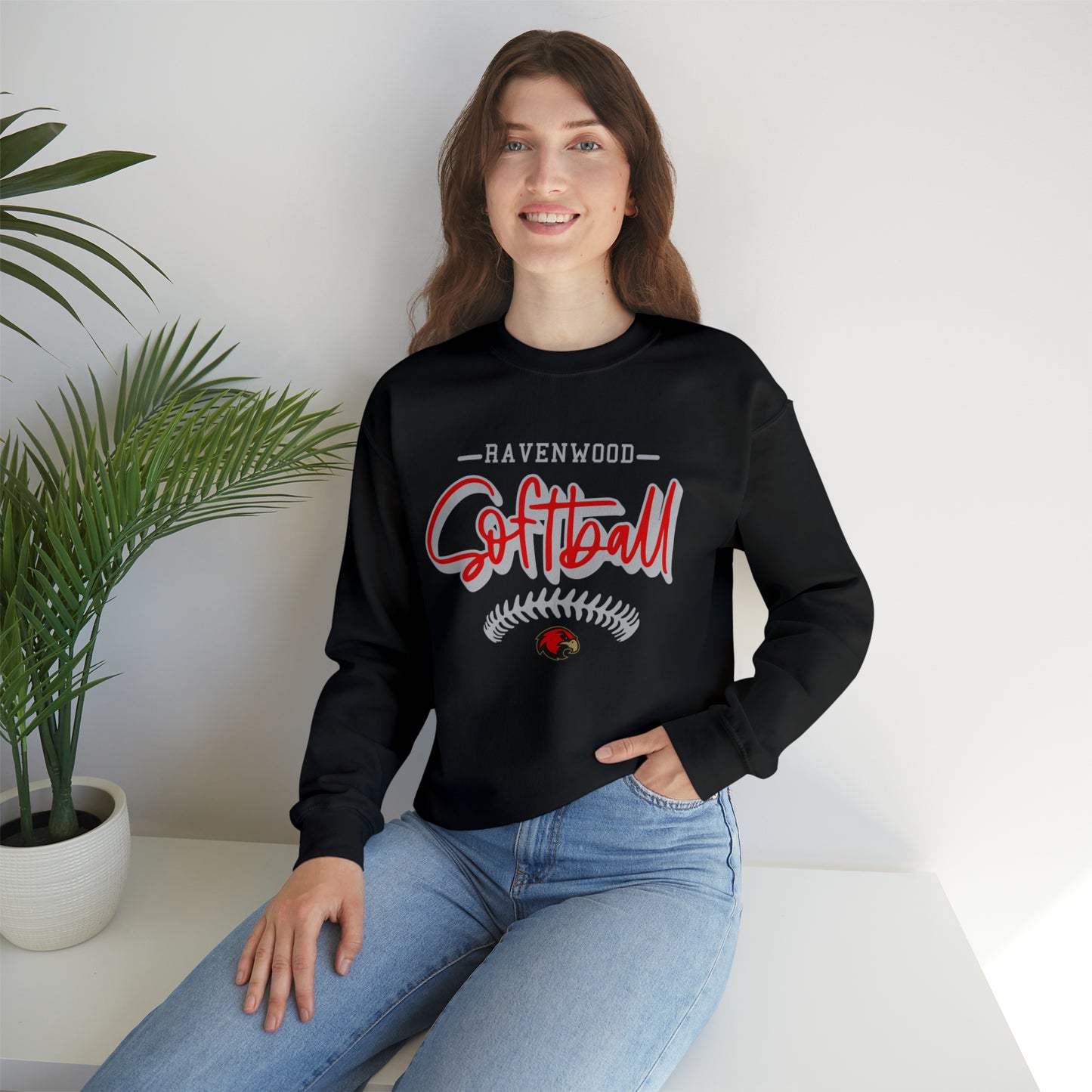 Ravenwood Softball Stitch Crewneck Sweatshirt