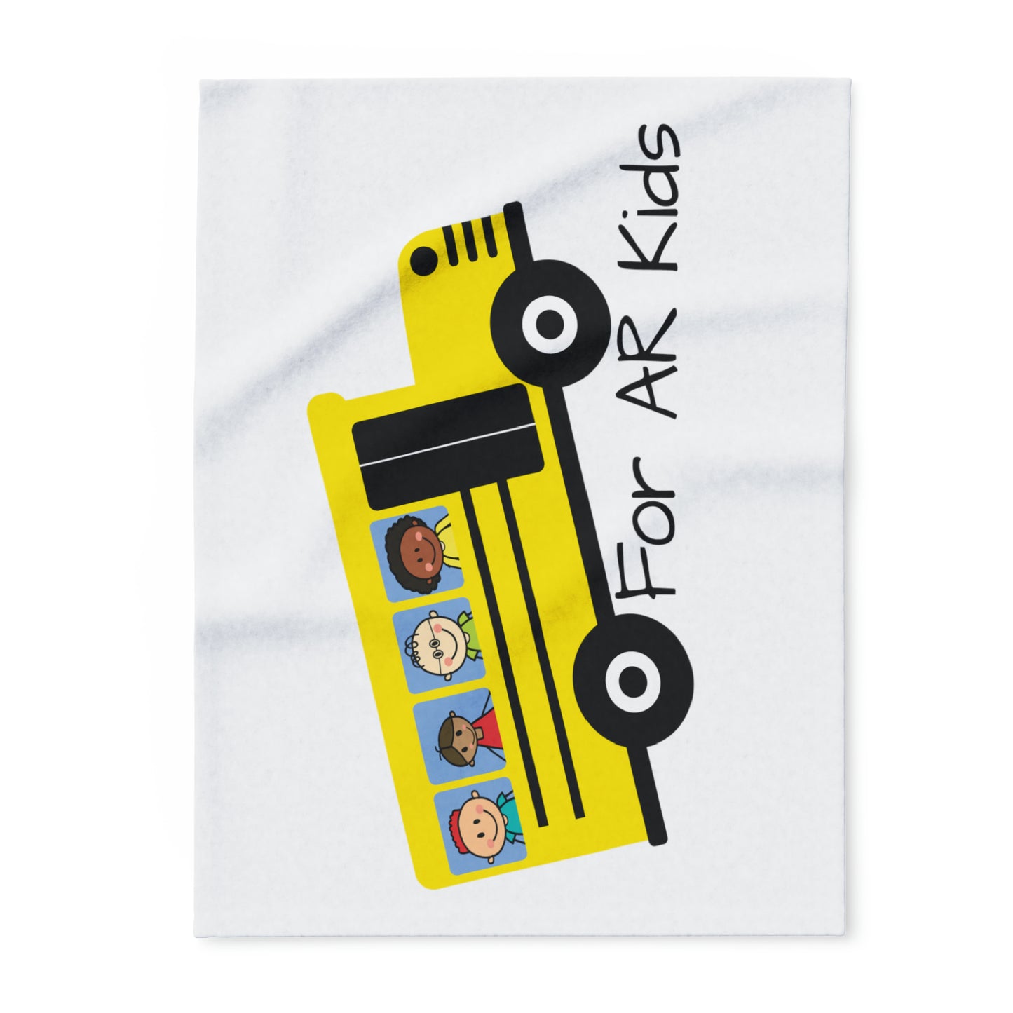 School Bus Arctic Fleece Blanket, AR Kids Blanket, Cute Children's Bus Blanket, Great Gift Blanket