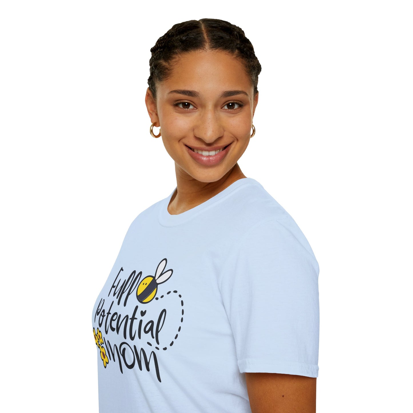 Full Potential Mom Bee Unisex Softstyle T-Shirt