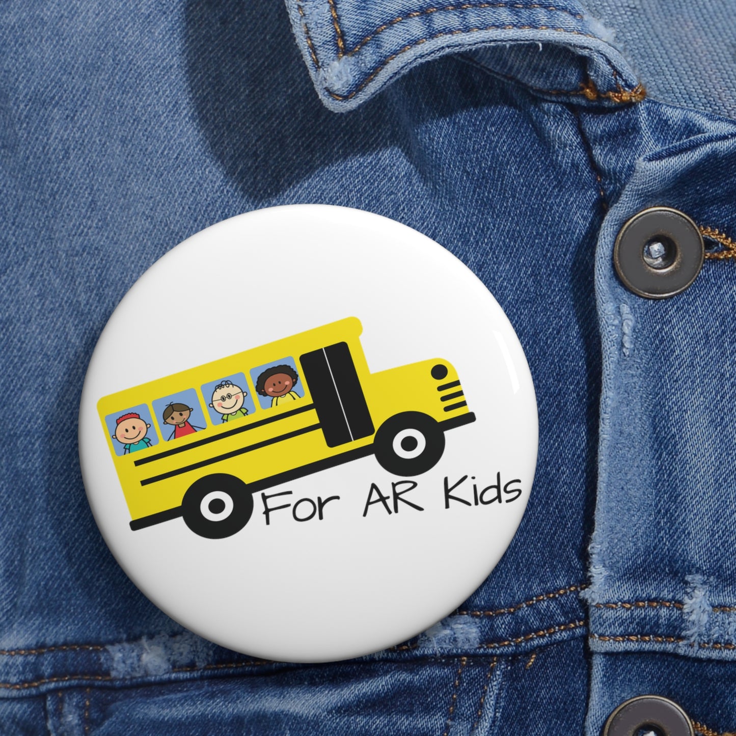 School Bus Pin Buttons, AR Kids Pin Buttons