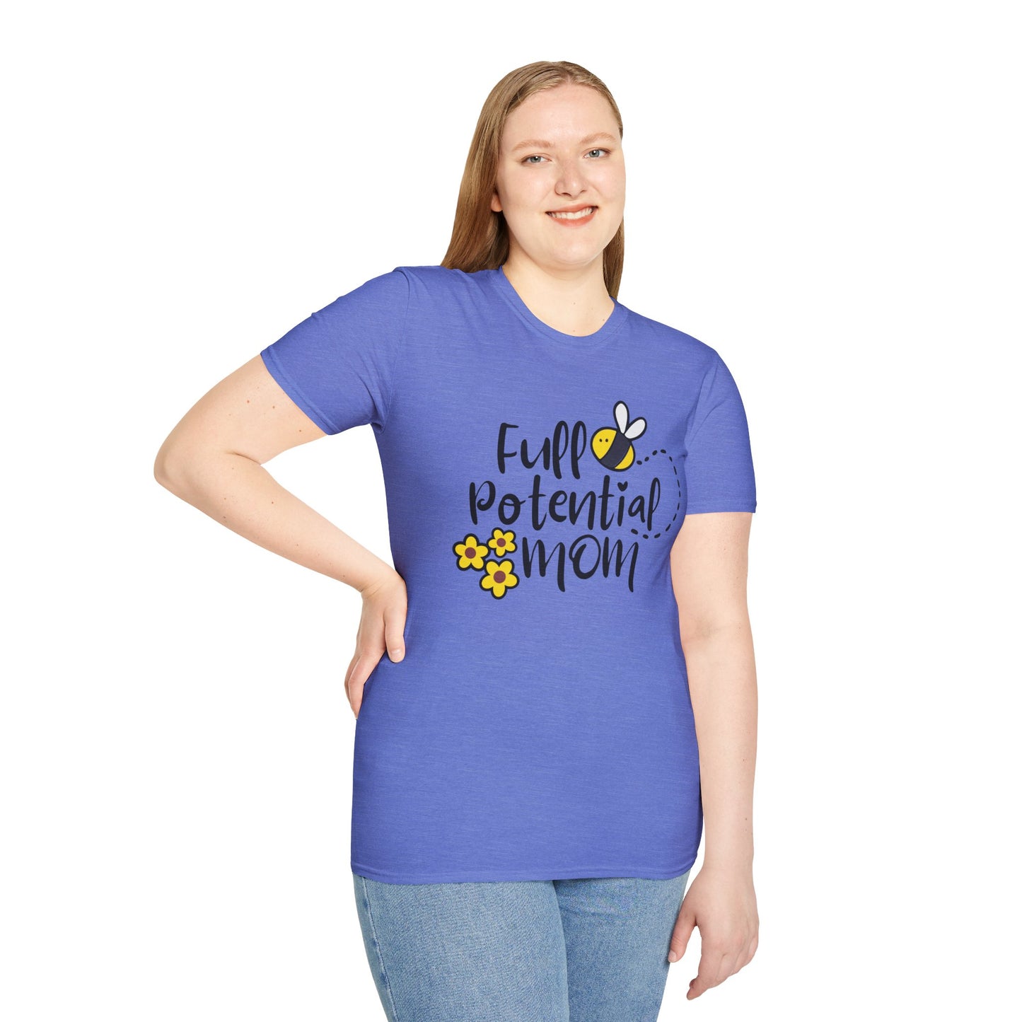 Full Potential Mom Bee Unisex Softstyle T-Shirt