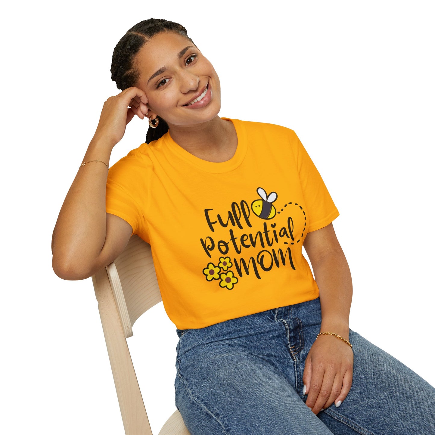 Full Potential Mom Bee Unisex Softstyle T-Shirt