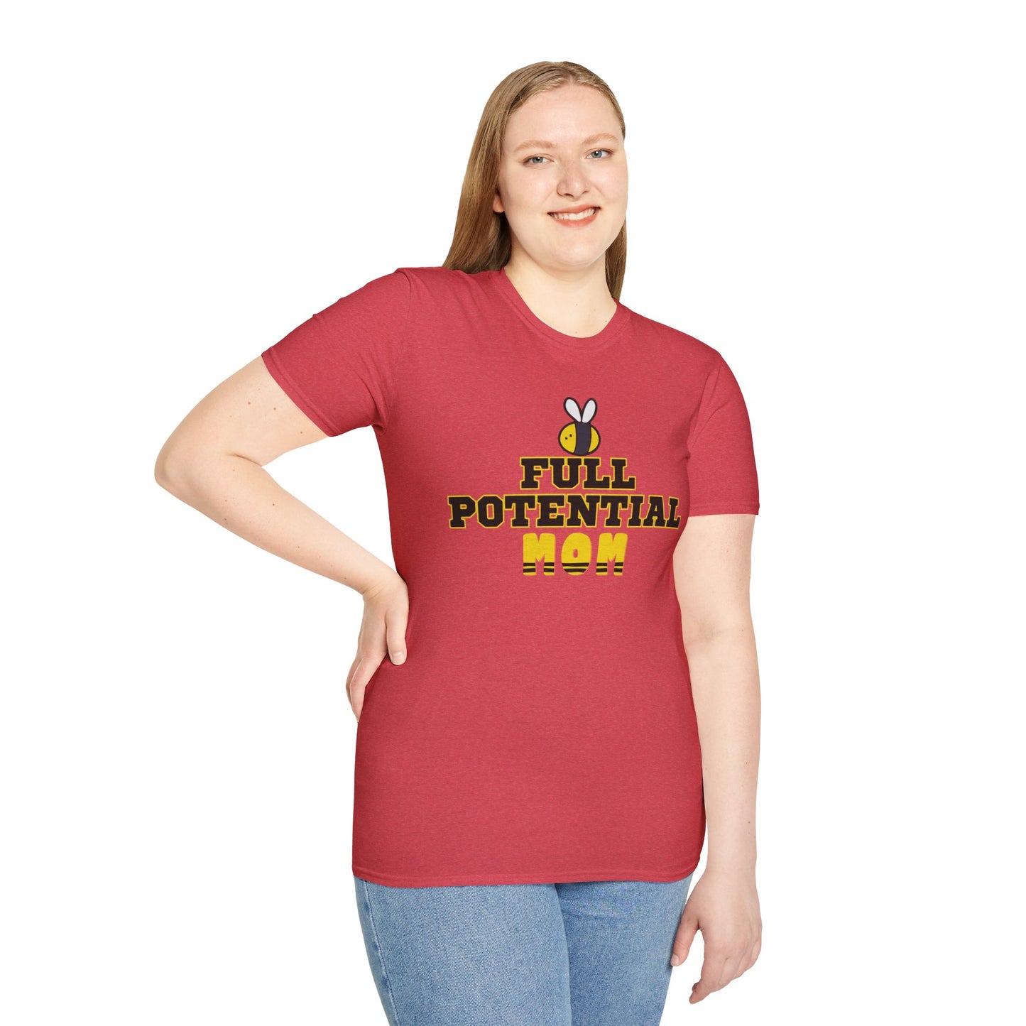 Full Potential Mom Bee v2 Unisex Softstyle T-Shirt