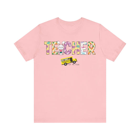 Limited Time Offer - Bunny Teacher x AR Kids Shirt, Hoppy Bunny Teacher with School Bus Shirt, Easter Egg Shirt, Education Shirt