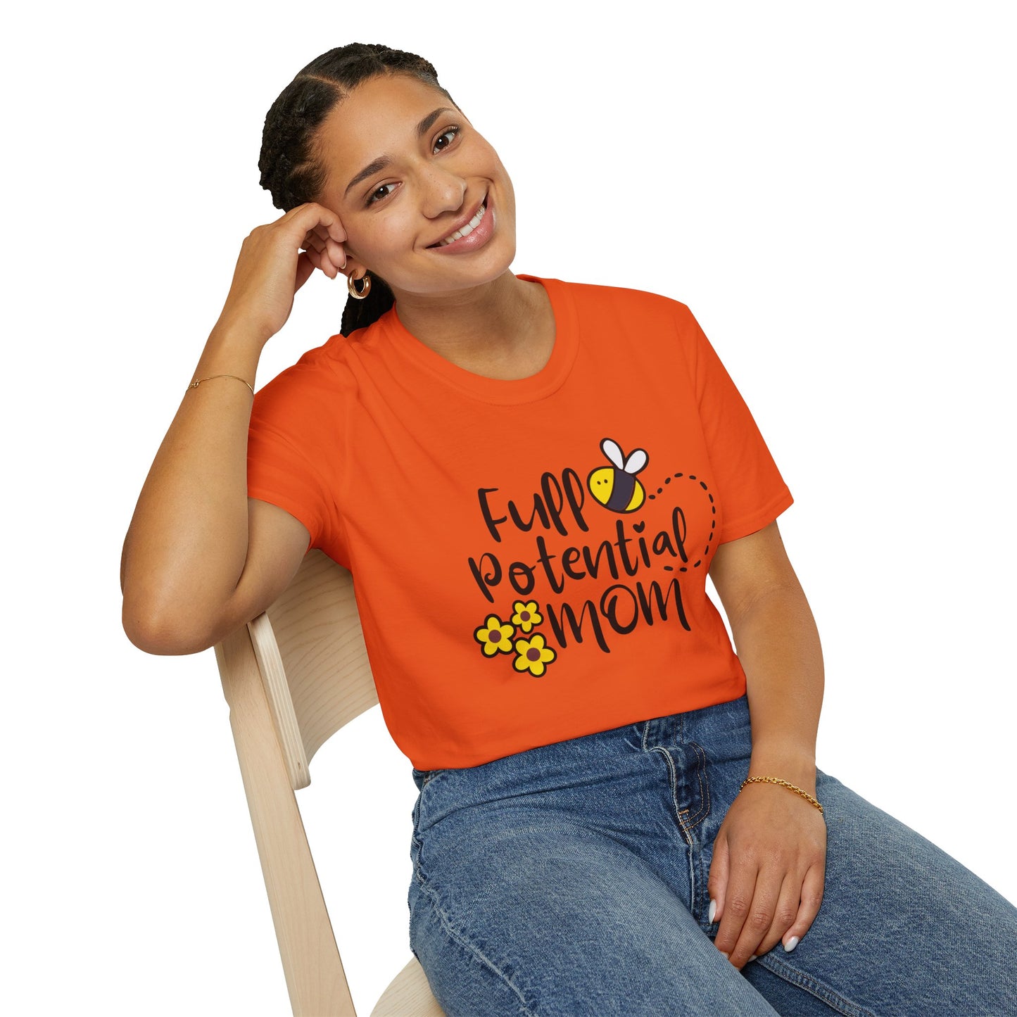 Full Potential Mom Bee Unisex Softstyle T-Shirt