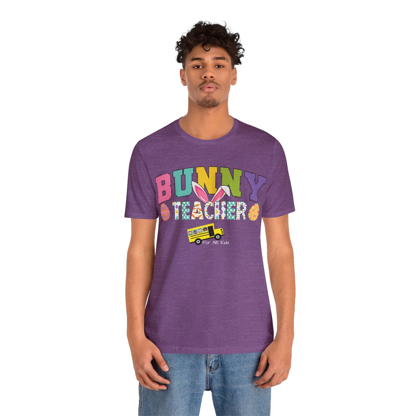 Limited Time Offer - Bunny Teacher x AR Kids Shirt, Happy Bunny Teacher with School Bus Shirt, Easter Egg Shirt, Education Shirt