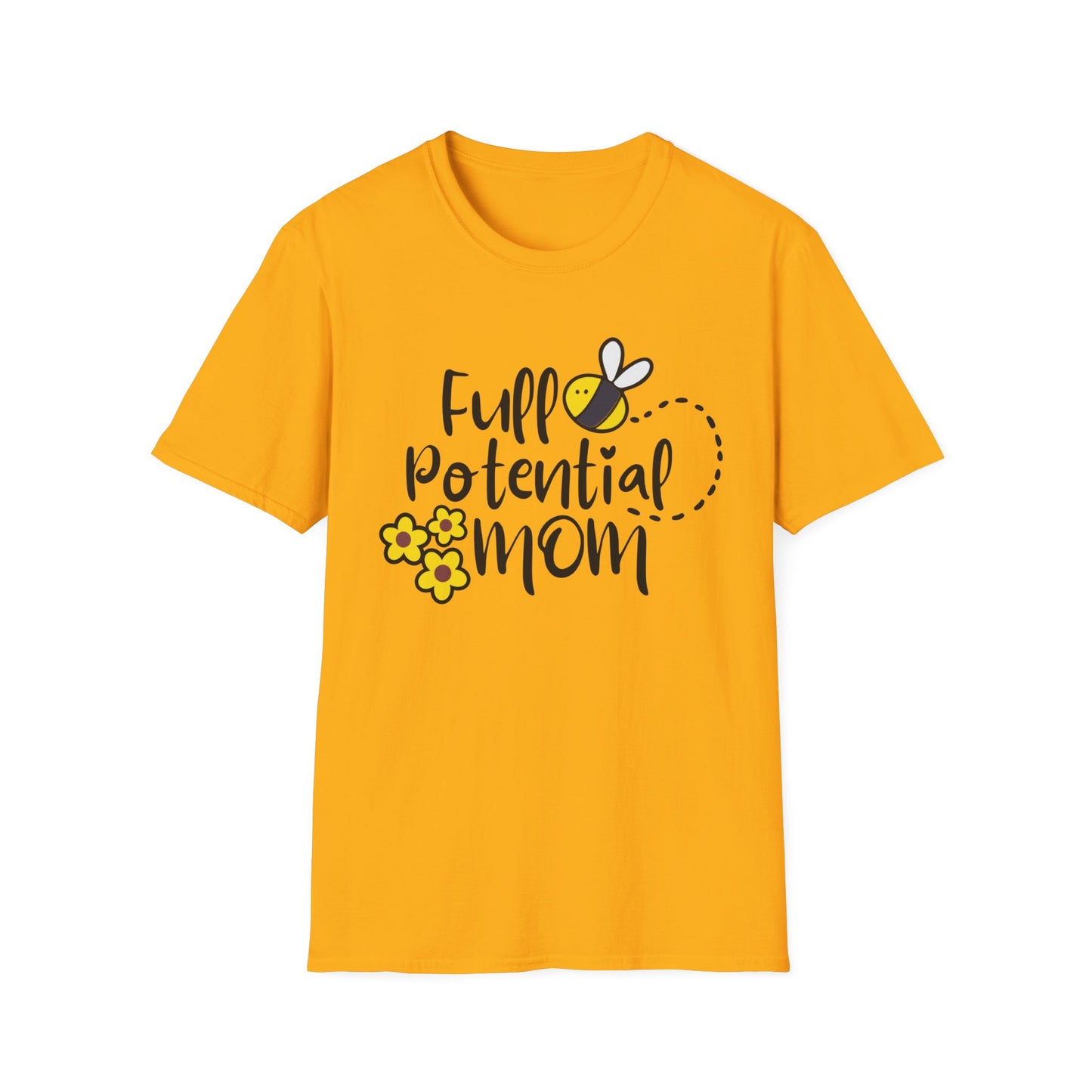 Full Potential Mom Bee Unisex Softstyle T-Shirt