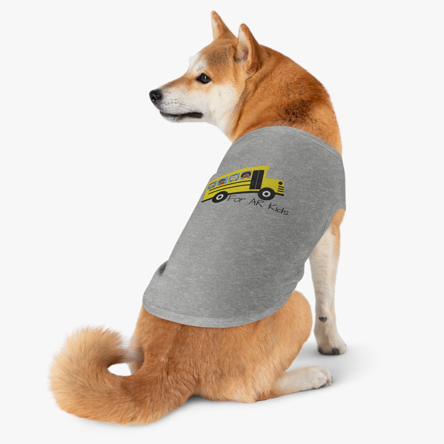 School Bus Pet Tank Top, AR Kids Pet Tank Top, Cute Children's Bus Pet Tank Top