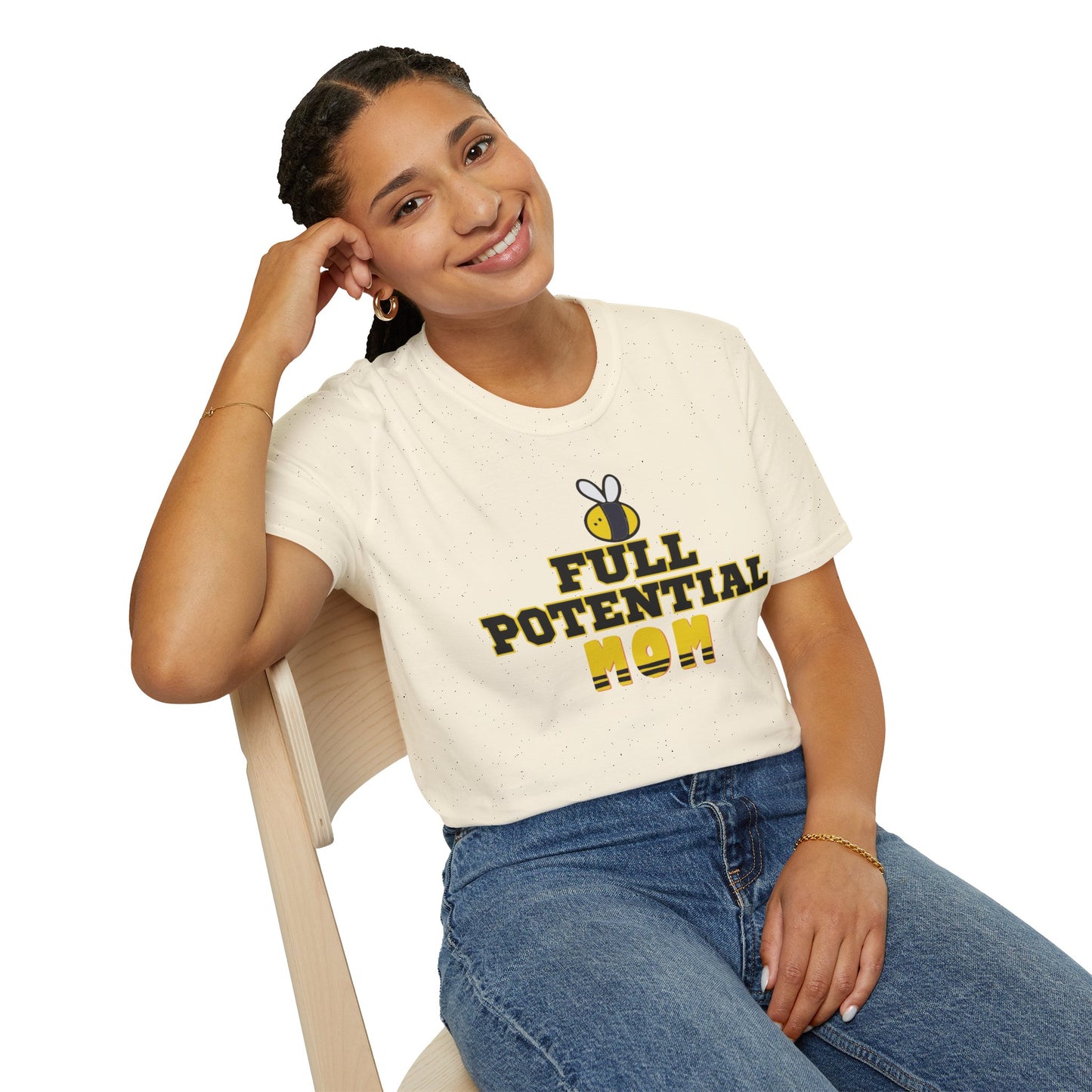 Full Potential Mom Bee v2 Unisex Softstyle T-Shirt