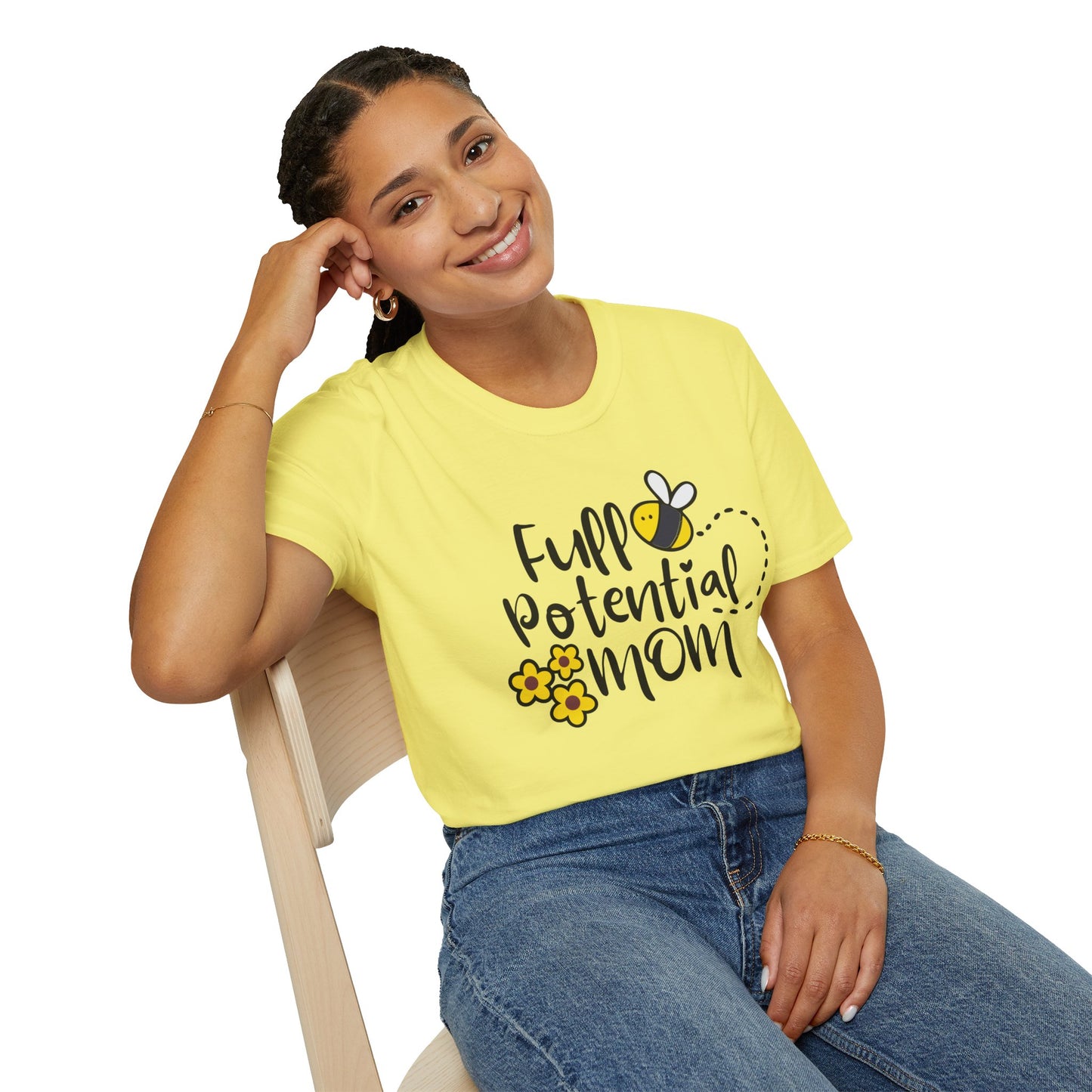 Full Potential Mom Bee Unisex Softstyle T-Shirt