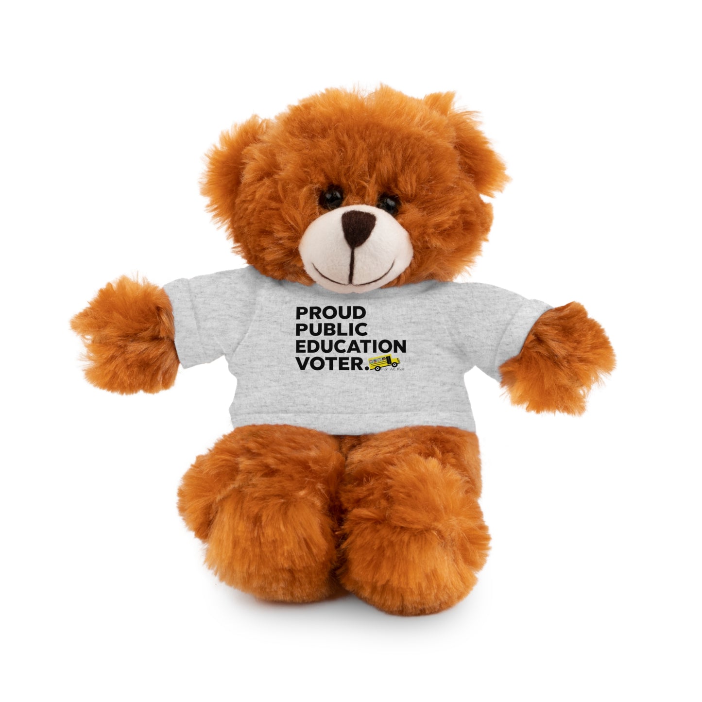 Proud Public Education Voter Stuffed Shirt, Stuffed Animals with Tee, AR Kids Stuffed Shirt