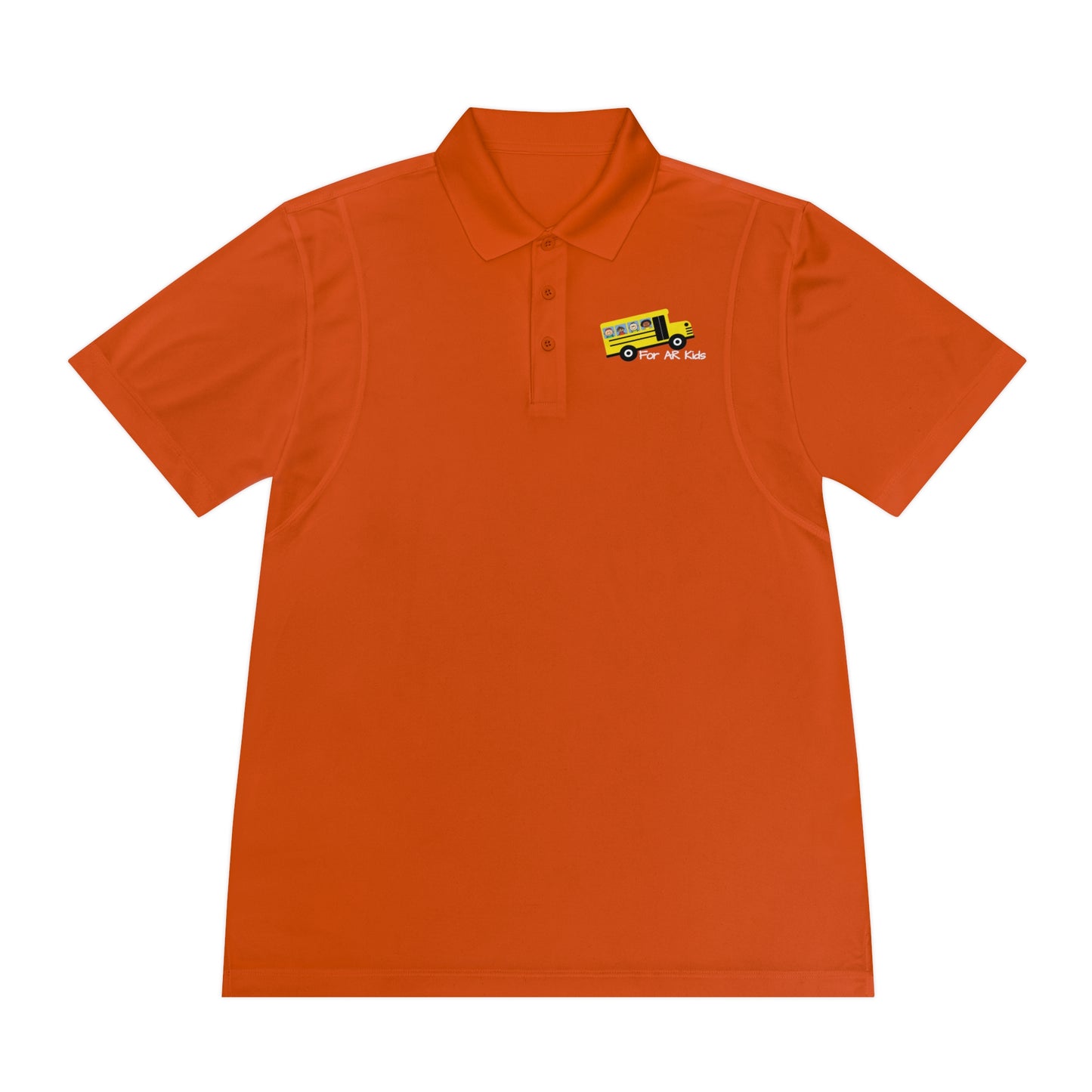 School Bus Men's Sport Polo Shirt, AR Kids Polo Shirt, Cute Children's Bus Polo Shirt