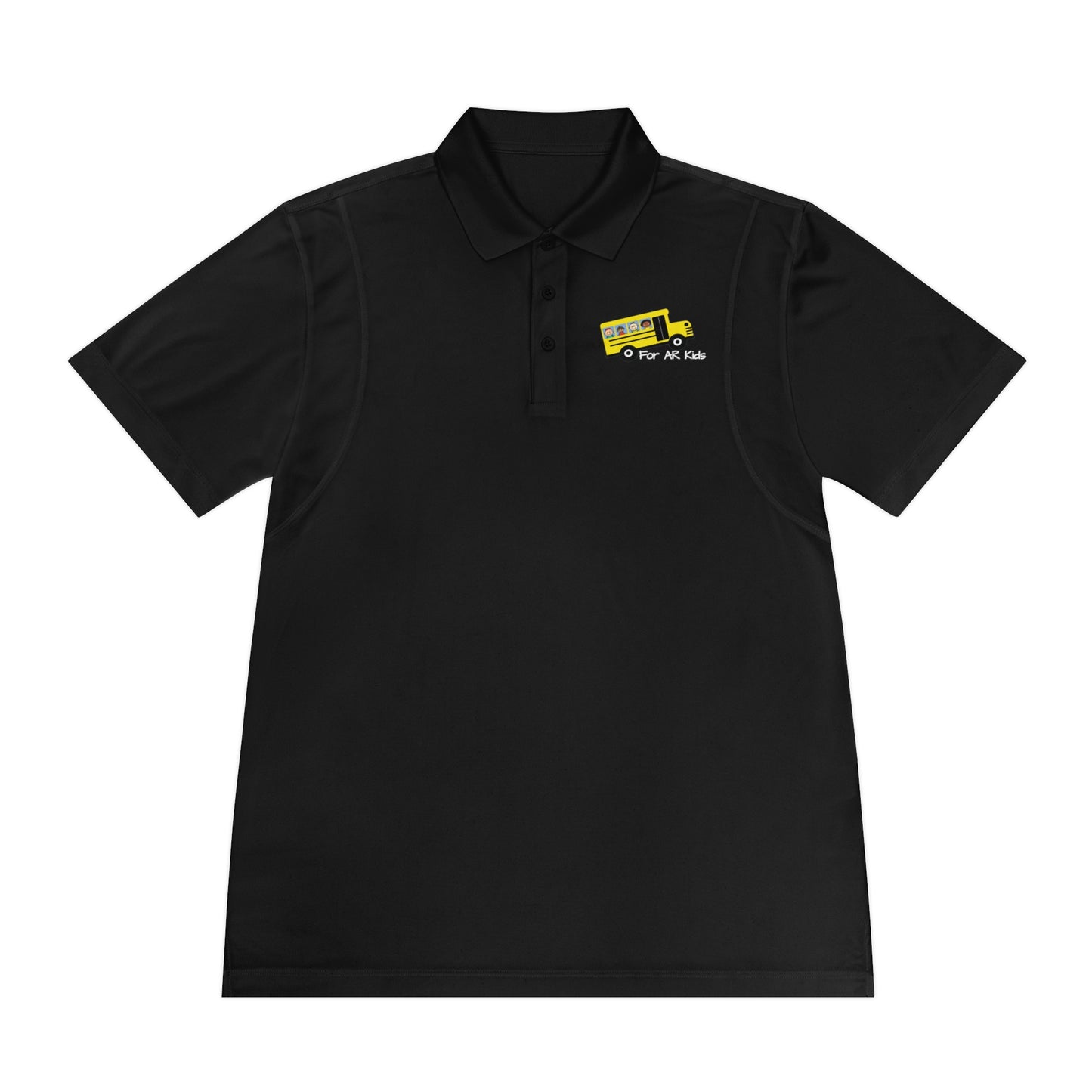 School Bus Men's Sport Polo Shirt, AR Kids Polo Shirt, Cute Children's Bus Polo Shirt