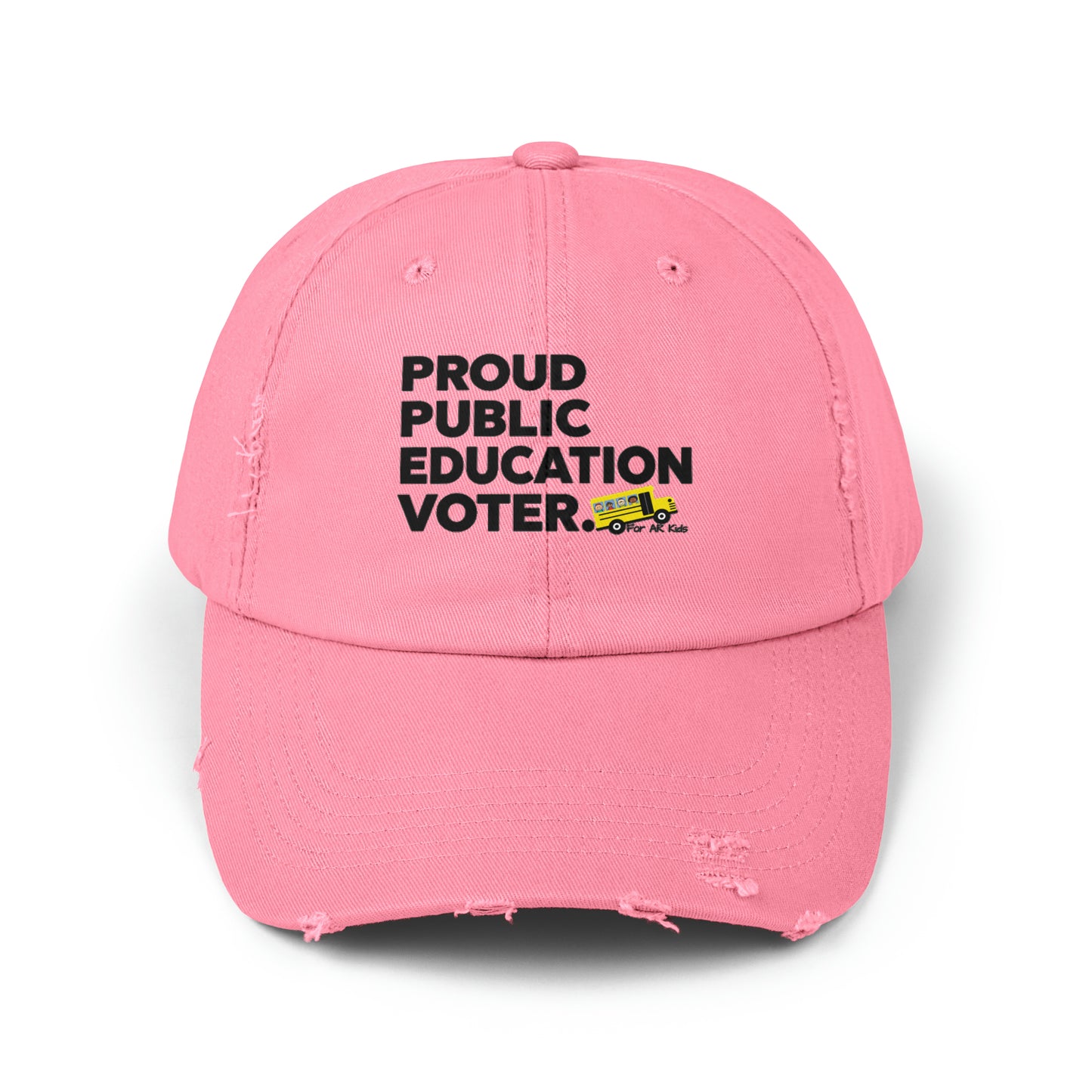 Proud Public Education Voter Baseball Cap, AR Kids Hat, Distressed Cap