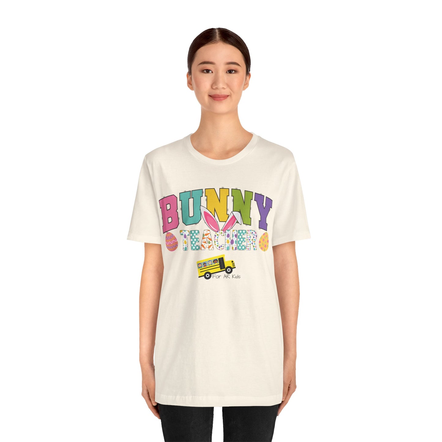 Limited Time Offer - Bunny Teacher x AR Kids Shirt, Happy Bunny Teacher with School Bus Shirt, Easter Egg Shirt, Education Shirt