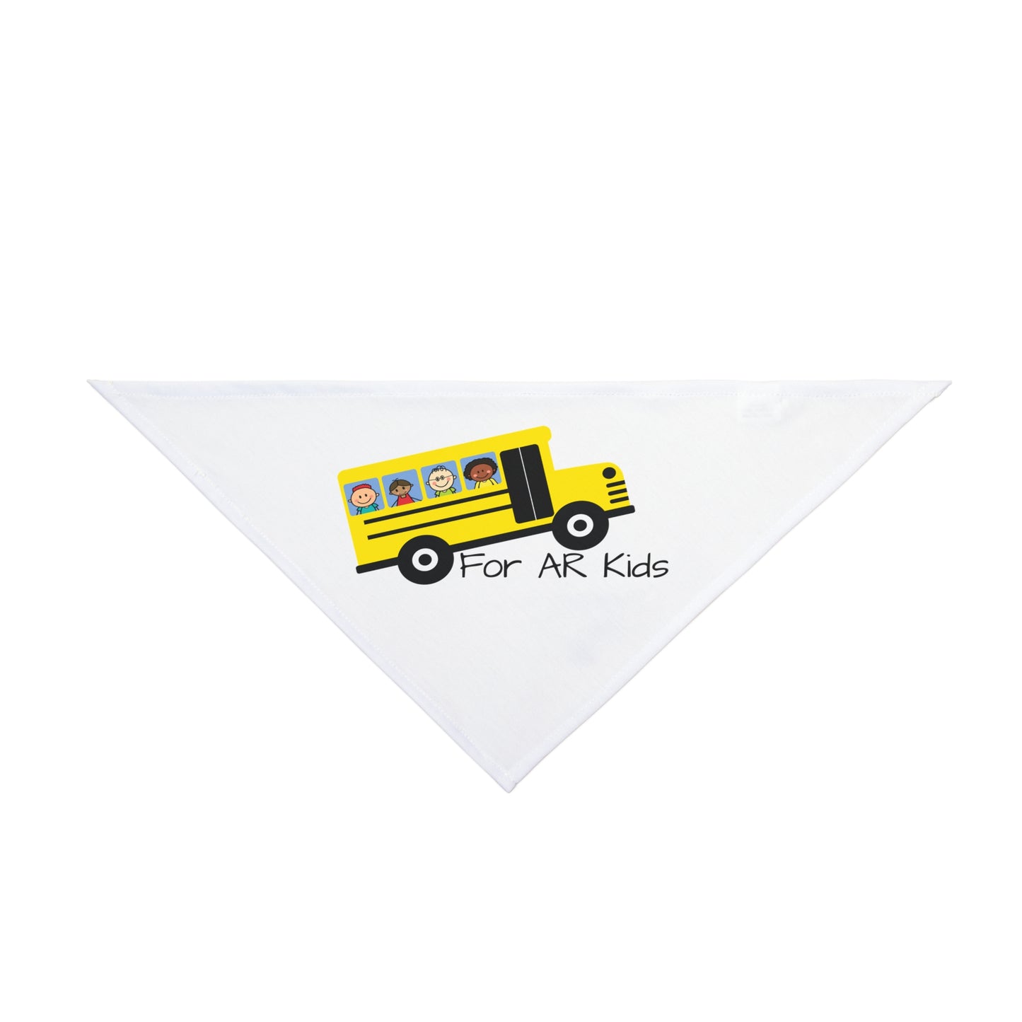 School Bus Pet Bandana, AR Kids Pet Bandana, Cute Children's Bus Pet Bandana