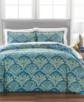 Martha Stewart Collection Scallop Foliage 3 Pc Comforter Set, King, Created for