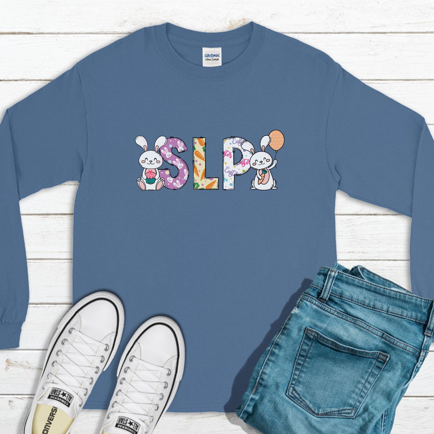 Happy SLP Sweatshirt, Easter Outfit, Happy Easter Sweatshirt, Easter Bunny Sweatshirt