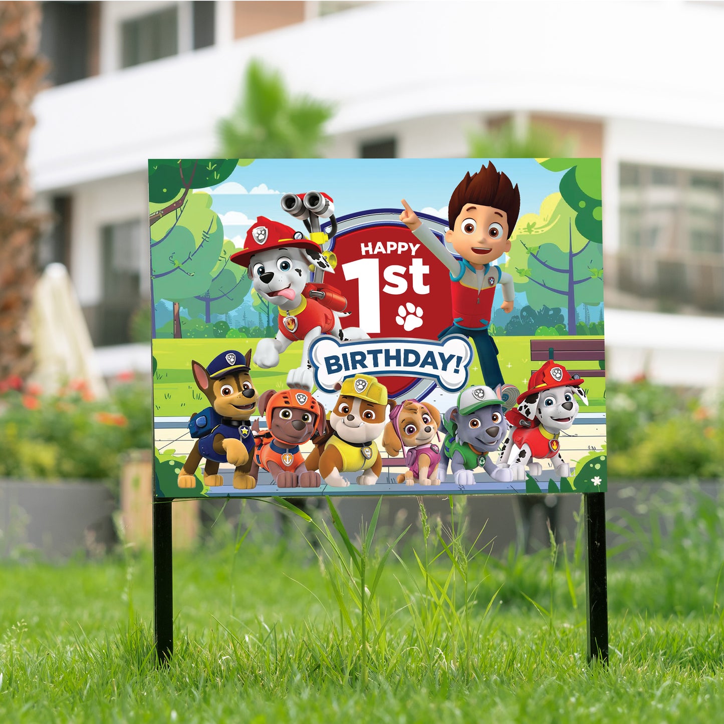 Custom Sign for Birthday Party, Paw Patrol Theme