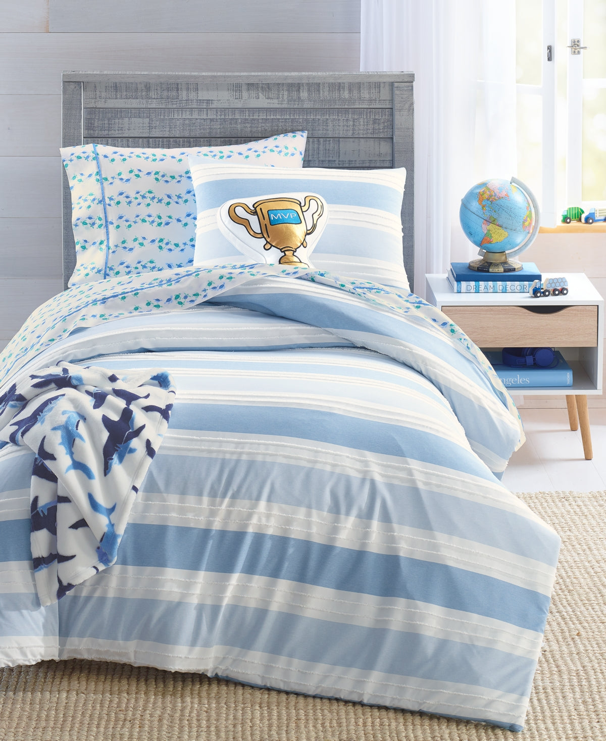 Charter Club Kids Clip Jacquard 3-Pc. Comforter Set, Full/Queen, Created for Macy's Bedding